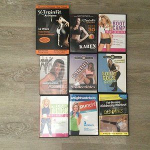 Bundle of 16 Workout Exercise Fitness DVDs X Train Tracy Anderson Christi Taylor